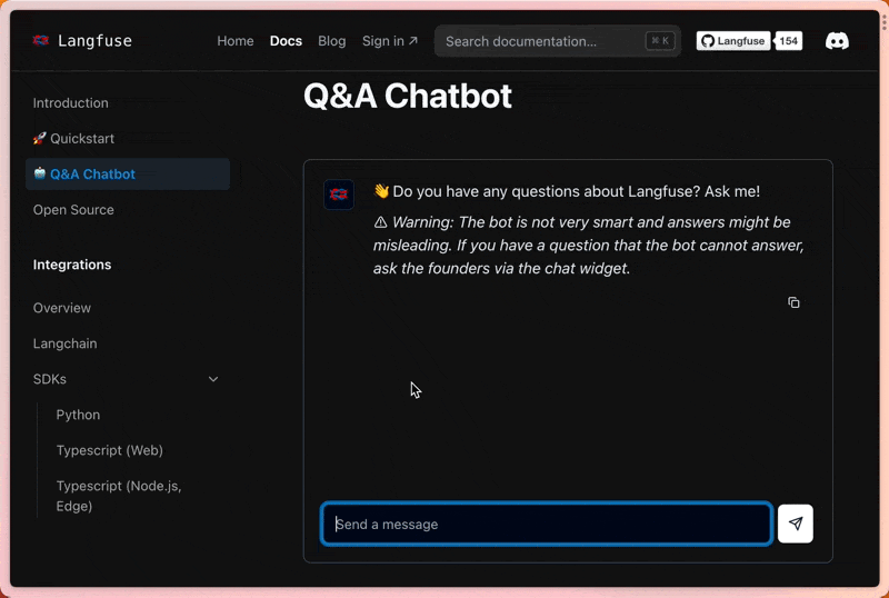 User feedback collection in
Langfuse